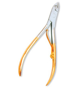 Cuticle Nipper, Single Spring. Half Gold.