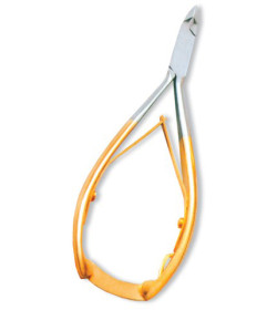 Cuticle Nipper, Double Spring w/lock. Half Gold.