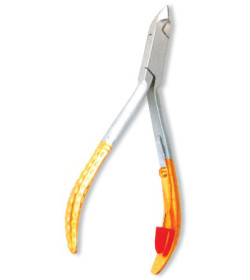 Cuticle Nipper, Double Spring w/lock. Half Gold.